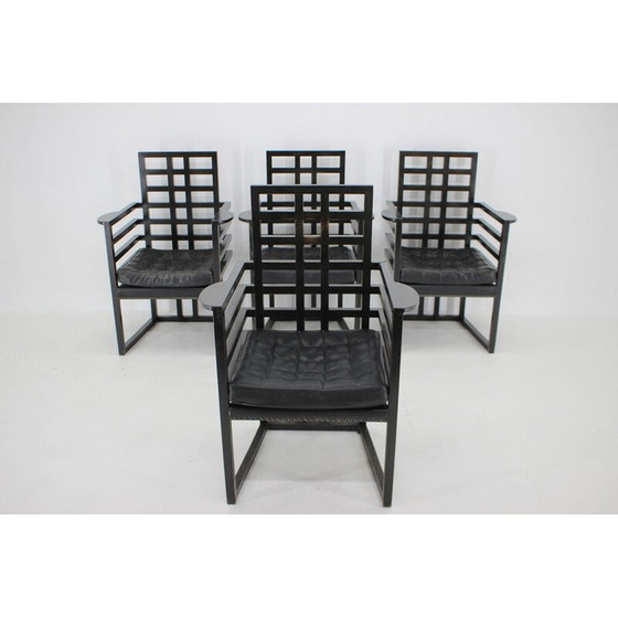 Image 1 of Set van 4 vintage Armloffel fauteuils van Josef Hoffmann voor Wittmann, Oostenrijk