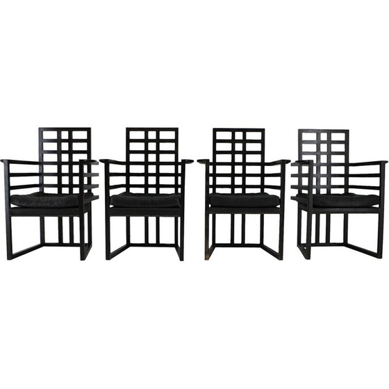 Image 1 of Set van 4 vintage Armloffel fauteuils van Josef Hoffmann voor Wittmann, Oostenrijk