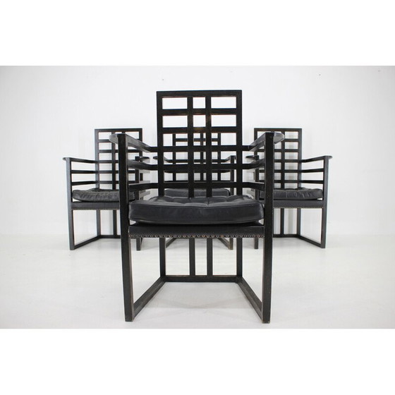 Image 1 of Set van 4 vintage Armloffel fauteuils van Josef Hoffmann voor Wittmann, Oostenrijk