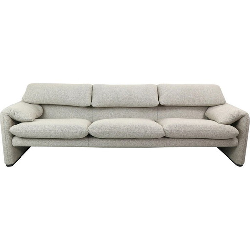 Vintage 3-zitsbank "Maralunga" door Vico Magistretti voor Cassina, Italië 1973