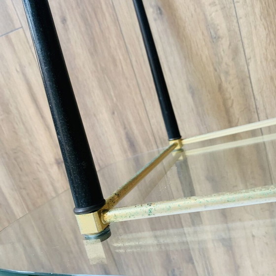 Image 1 of Vintage salontafel van glas en messing, 1960