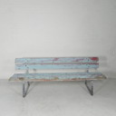 Stoere, industriele bank, 2 meter lang, jaren 60