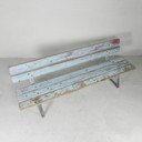 Stoere, industriele bank, 2 meter lang, jaren 60