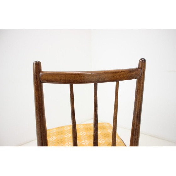 Image 1 of Set van 4 vintage stoelen van hout en stof van Jitona, Tsjecho-Slowakije 1970