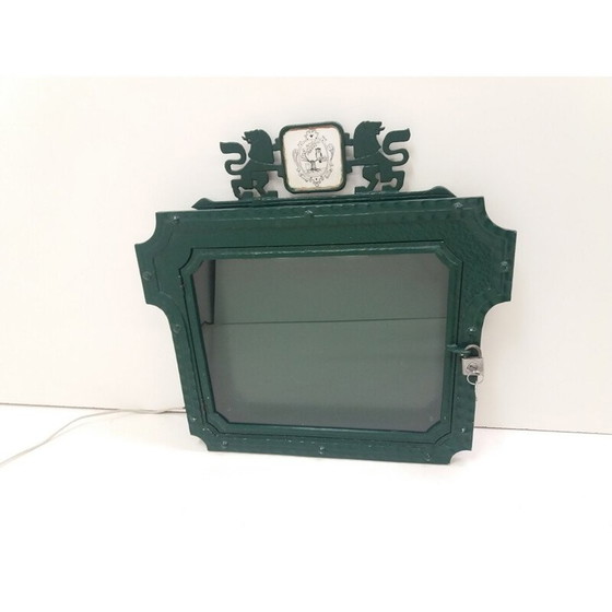 Image 1 of Vintage gietijzeren vitrinekast, Tsjechoslowakije 1920