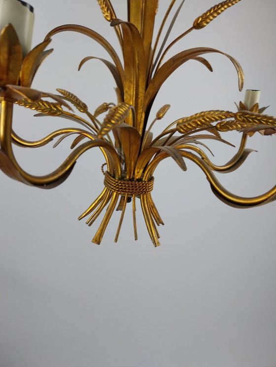 Image 1 of Vintage korenaren hanglamp in goudkleur