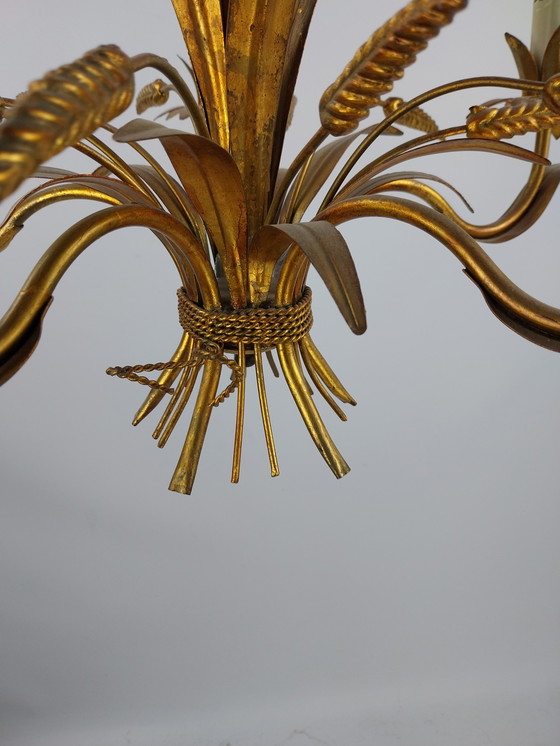 Image 1 of Vintage korenaren hanglamp in goudkleur