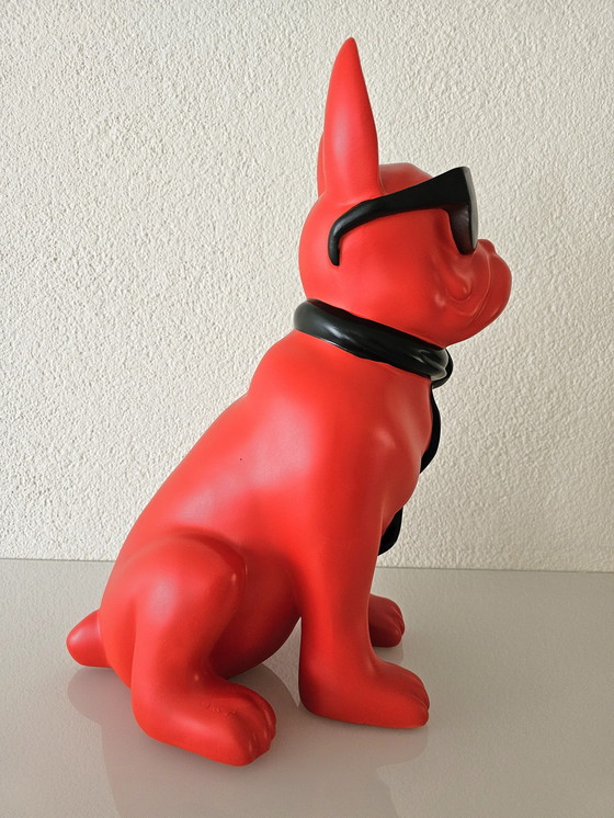 Image 1 of Moderne Trendy Sculptuur 'Bulldog Met Bril'