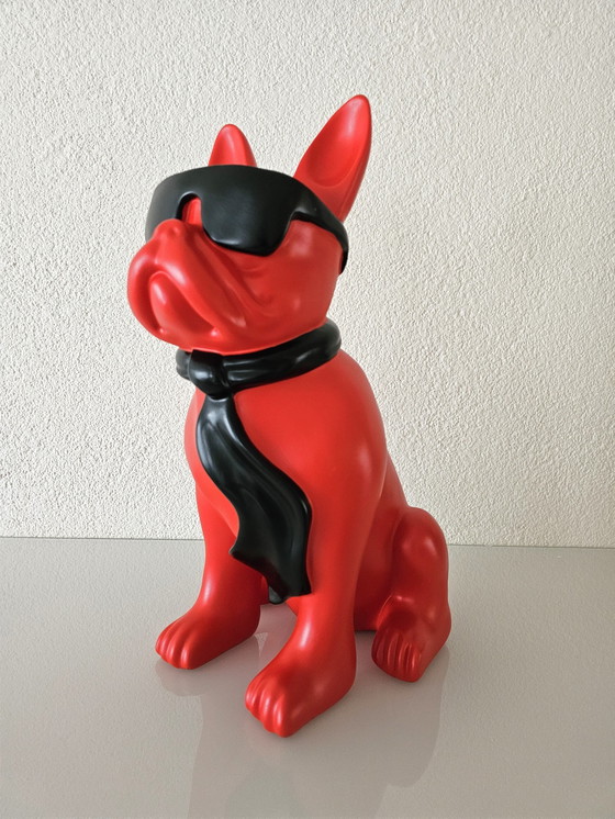 Image 1 of Moderne Trendy Sculptuur 'Bulldog Met Bril'