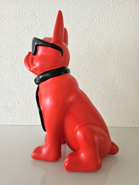 Image 1 of Moderne Trendy Sculptuur 'Bulldog Met Bril'