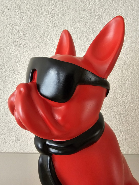 Image 1 of Moderne Trendy Sculptuur 'Bulldog Met Bril'