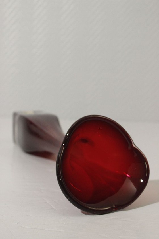 Image 1 of Vintage glazen vaas Aseda Zweden Scandinavisch ontwerp 1970S