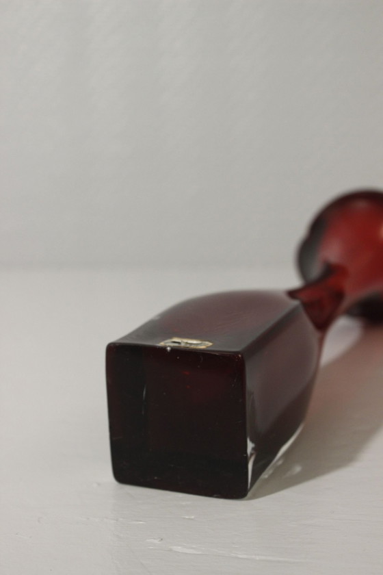 Image 1 of Vintage glazen vaas Aseda Zweden Scandinavisch ontwerp 1970S