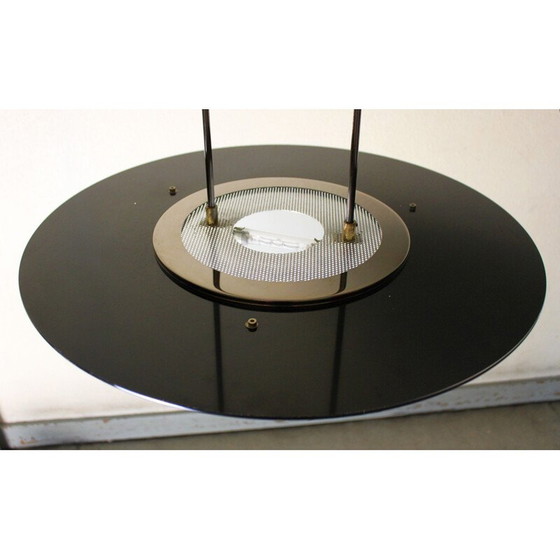 Image 1 of Vintage hanglamp van glas en verguld messing, 1970