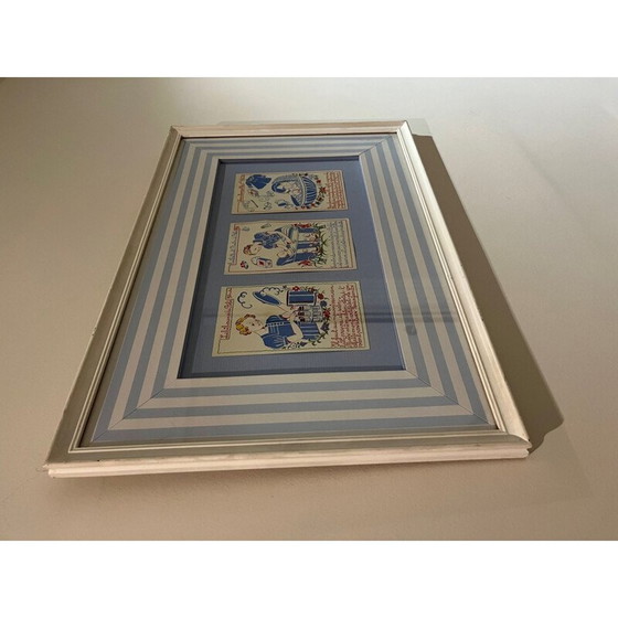 Image 1 of Vintage schilderij van kinderillustraties door J Duché, 1950