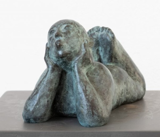 Flierenfluiter - Elly de Jong – beeldhouwkunst, Bronze, Modern