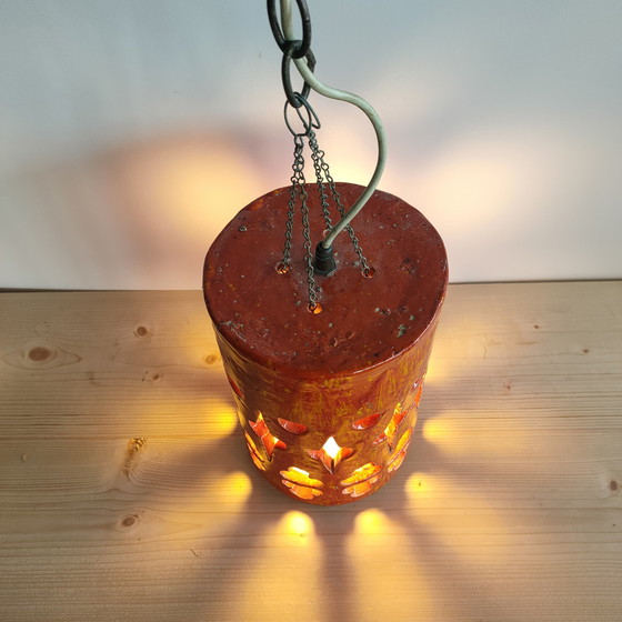 Image 1 of Vintage Jaren 60-70 Hanglamp Keramiek Scandinavische Stijl