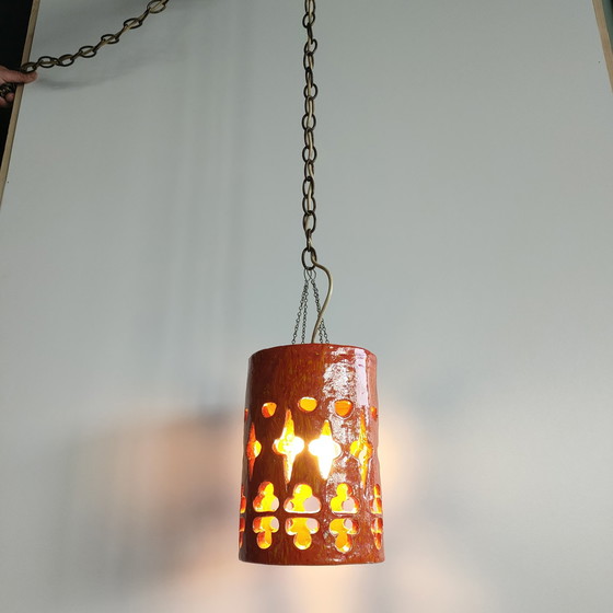 Image 1 of Vintage Jaren 60-70 Hanglamp Keramiek Scandinavische Stijl