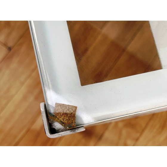 Image 1 of Vintage salontafel van metaal en glas