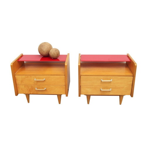 Paar vintage "Duo XS" ladekasten in esdoorn, Duitsland 1950