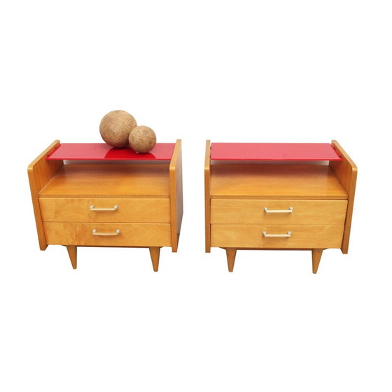 Image 1 of Paar vintage "Duo XS" ladekasten in esdoorn, Duitsland 1950