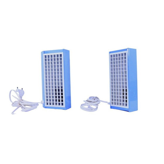 Image 1 of Paar vintage blauw en witte wandlampen van Ikea, 1980