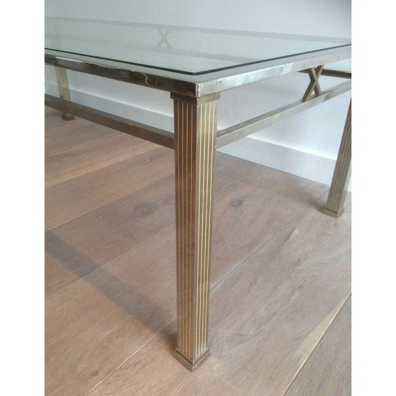 Image 1 of Vintage salontafel van chroom en messing, 1970