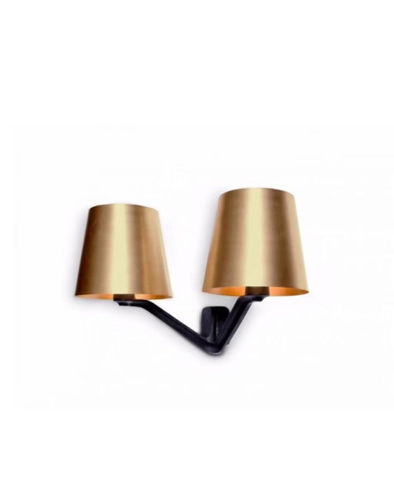 Image 1 of 2X Tom Dixon Base Wall Lamp Messing