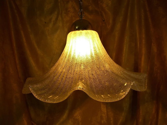 Image 1 of Plafond hanglamp, Mid Century Modern, Art Deco, Holywood Regency, Barovier I Tosso, Murano glas, Messing