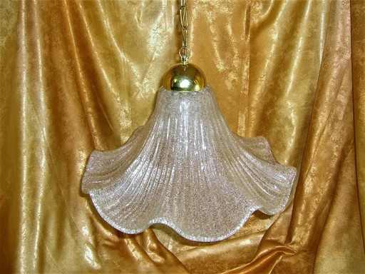 Plafond hanglamp, Mid Century Modern, Art Deco, Holywood Regency, Barovier I Tosso, Murano glas, Messing