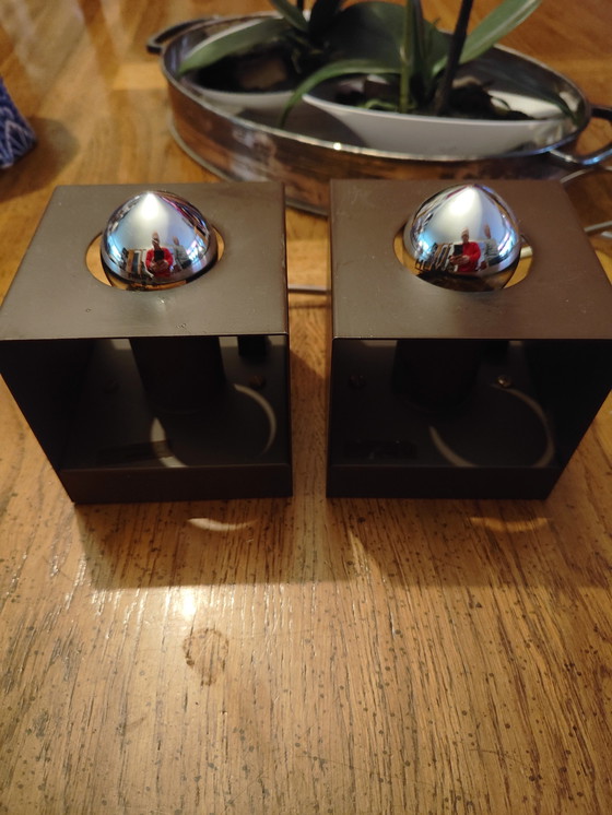 Image 1 of 2z Vintage Philips Nws-65 Kubus tafel/wandlamp