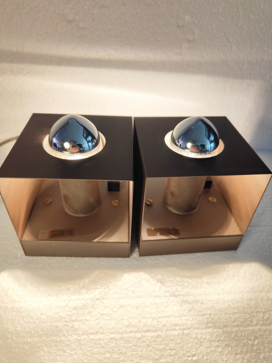 Image 1 of 2z Vintage Philips Nws-65 Kubus tafel/wandlamp