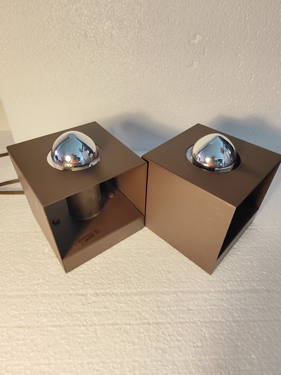 Image 1 of 2z Vintage Philips Nws-65 Kubus tafel/wandlamp