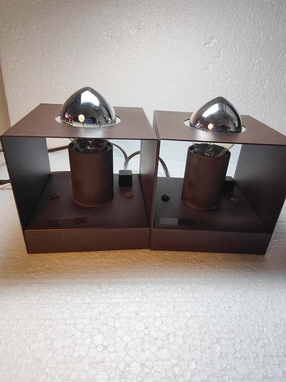Image 1 of 2z Vintage Philips Nws-65 Kubus tafel/wandlamp