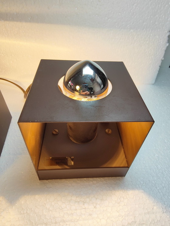 Image 1 of 2z Vintage Philips Nws-65 Kubus tafel/wandlamp