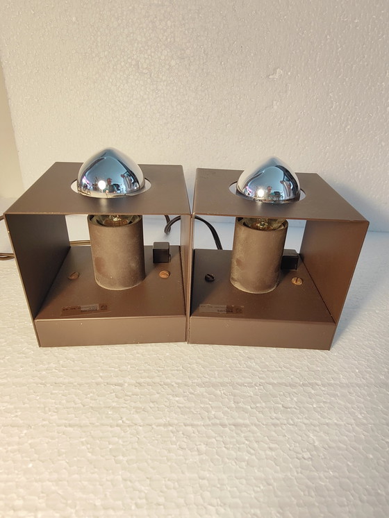Image 1 of 2z Vintage Philips Nws-65 Kubus tafel/wandlamp