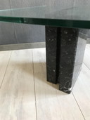 Vintage Glazen Marmer Salontafel Jaren 70