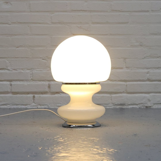 Image 1 of Space Age Italiaans Glazen Tafellamp '70S
