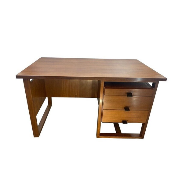 Image 1 of Vintage houten bureau met 3 laden