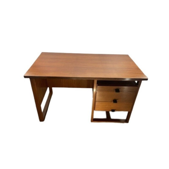 Image 1 of Vintage houten bureau met 3 laden