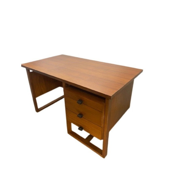 Image 1 of Vintage houten bureau met 3 laden