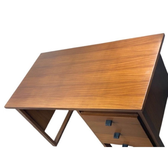 Image 1 of Vintage houten bureau met 3 laden