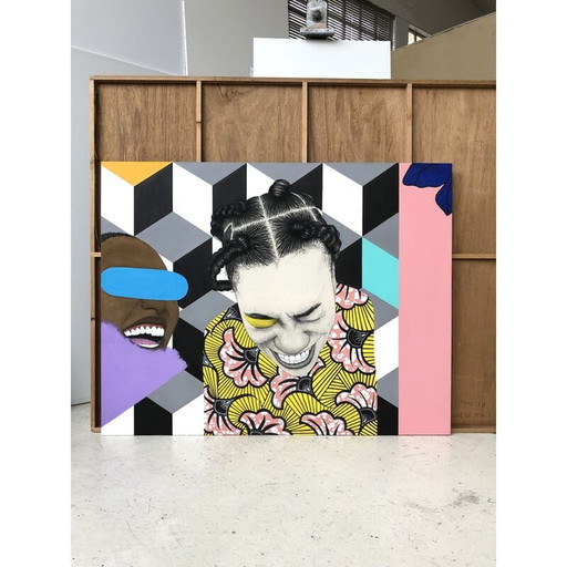 Vintage mix op canvas door Mateo Andrea, 2022