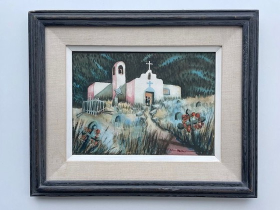 Image 1 of Peter Walker -  "San Francisco Mission" Aquarel