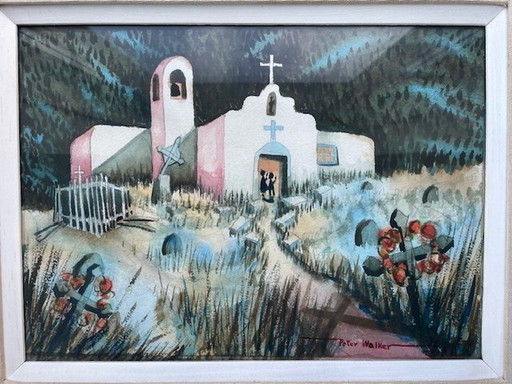 Peter Walker -  "San Francisco Mission" Aquarel