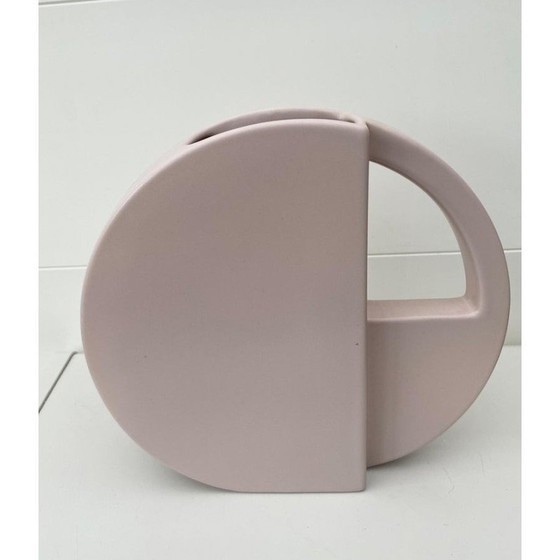 Image 1 of Paar vintage roze vazen van Dorothe van Agthoven voor Flora Keramiek, jaren 1980