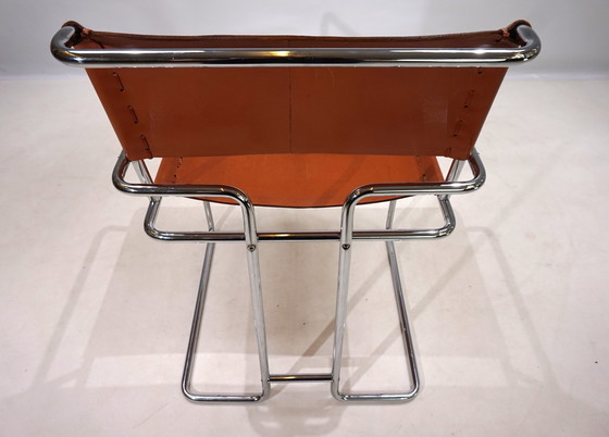 Image 1 of Set van 4 leren Mariani eetkamerstoelen door Guido Faleschini, 1970