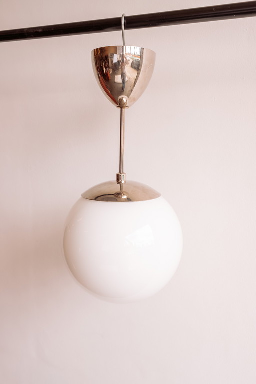 Vintage Witte glazen pendellamp