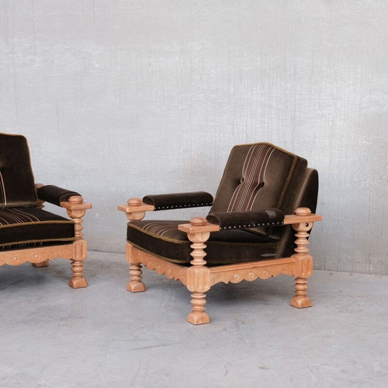 Image 1 of Vintage eikenhouten woonkamer set, Denemarken 1970