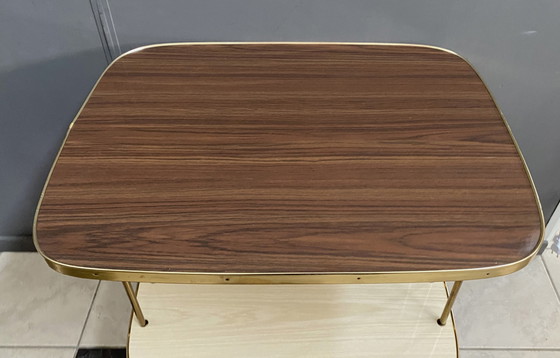 Image 1 of Formica audiotafel, twee niveaus 1960